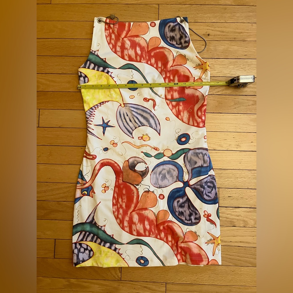 VERSACE 2000's Emily in Paris Sealife Mini Dress S - Picture 6 of 7